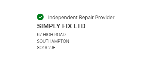 Independent Repair Provider